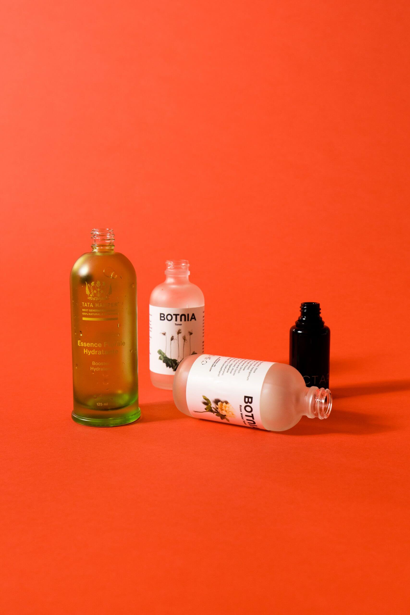 plastic and glass bottles