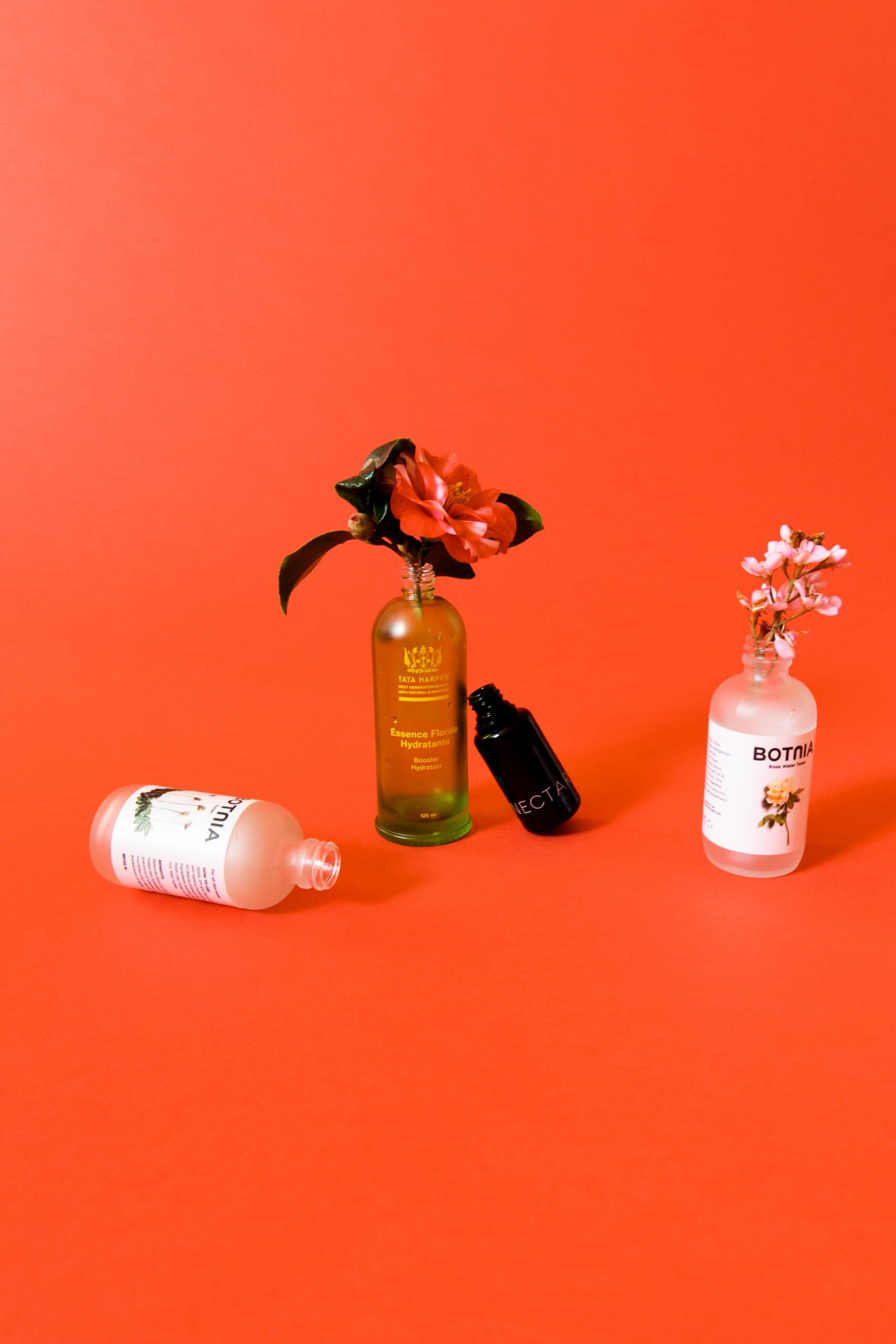 plastic and glass bottles