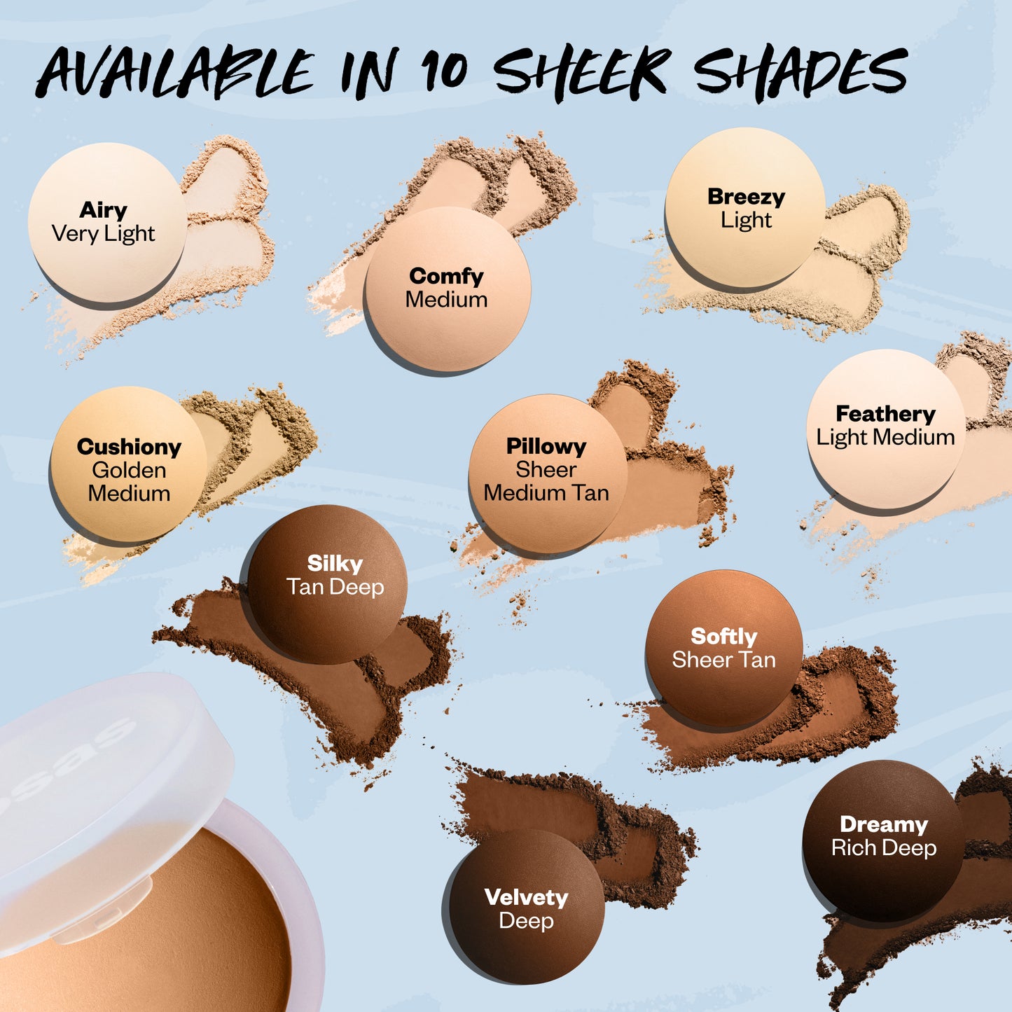 Available in 10 sheer shades