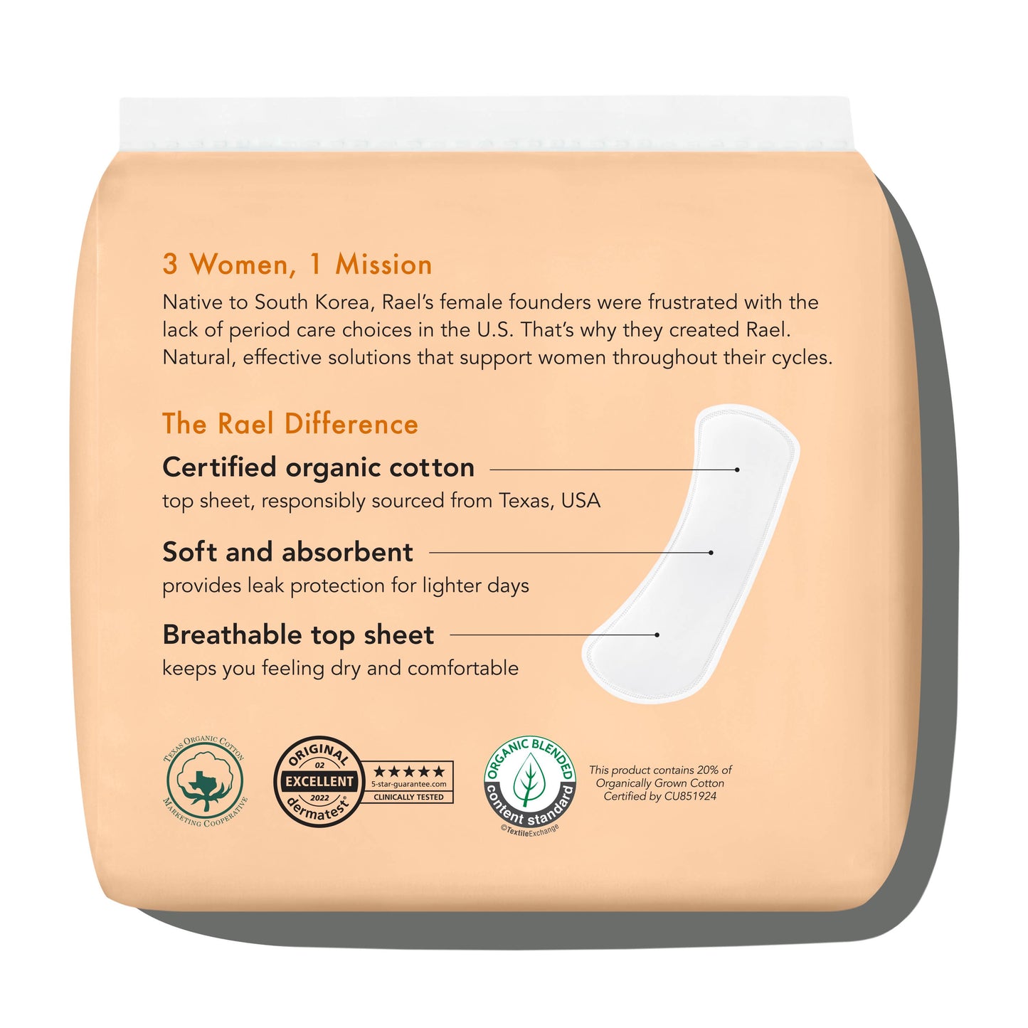 Organic Cotton Cover Panty Liners - Long