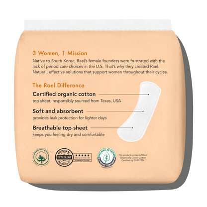 Organic Cotton Cover Panty Liners - Long