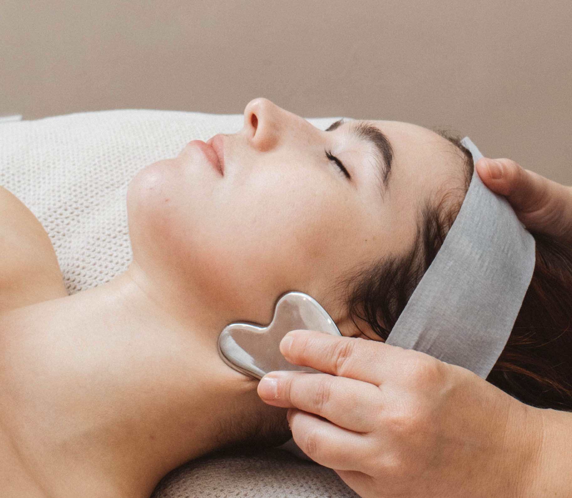 woman getting facial treatment a shop good spa