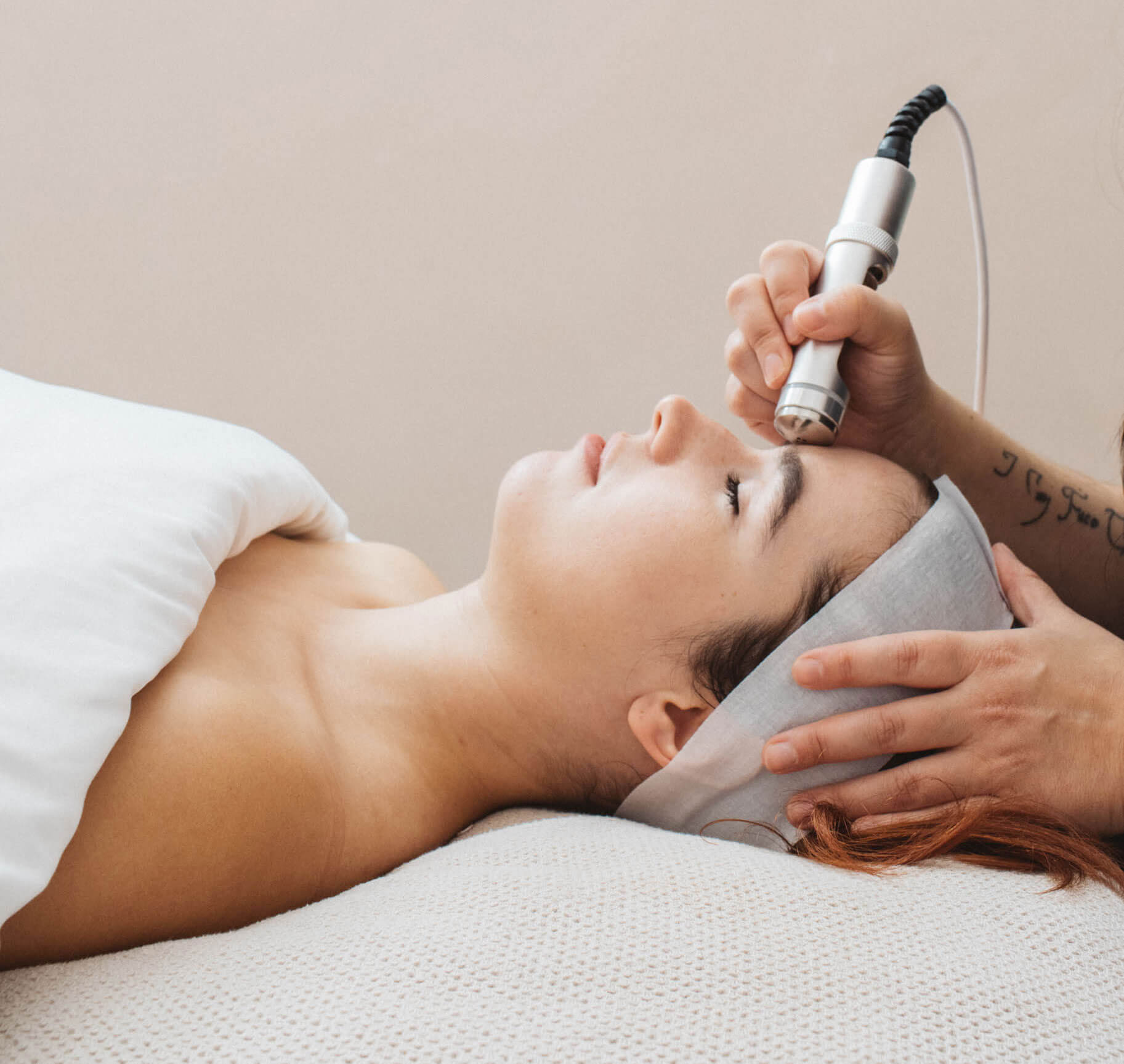 Woman getting a facial treatment