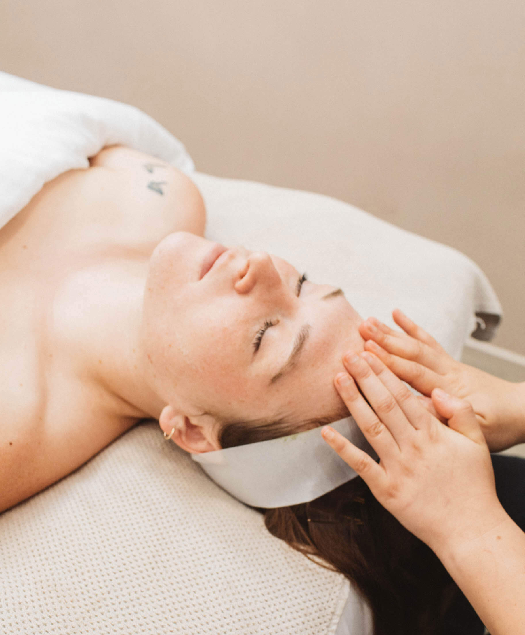 woman getting a facial massage