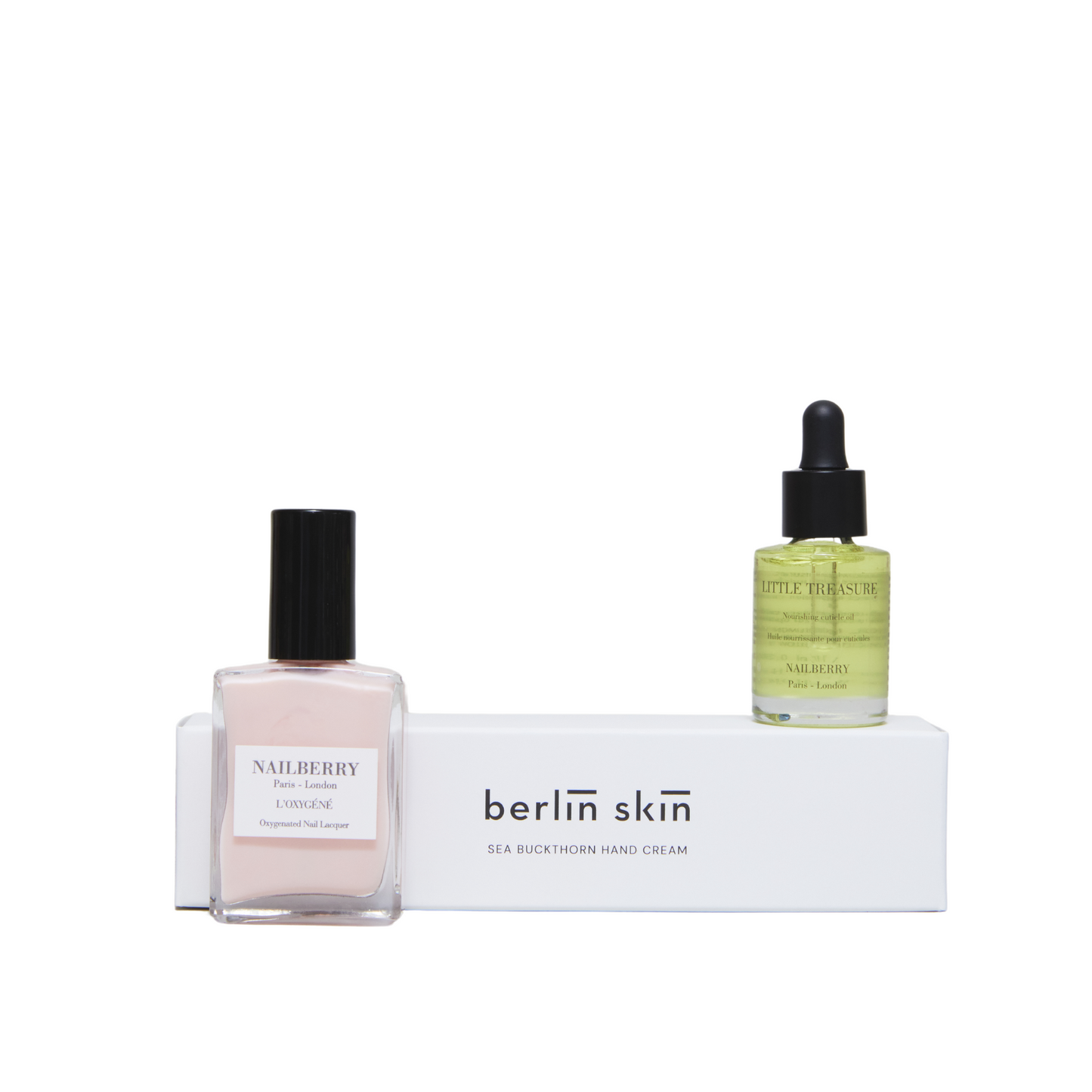 Berlin Skin Hand Cream + Nailberry Polish in Candy Floss + Nailberry Cuticle Oil