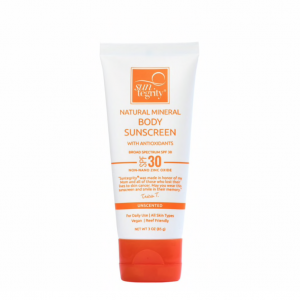 Natural Mineral Sunscreen For Body (Unscented) 3oz. Broad Spectrum SPF 30