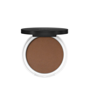 compact with dark brown bronzer powder