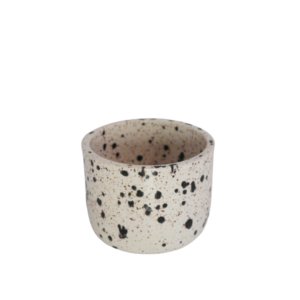 mask bowl white with black dots