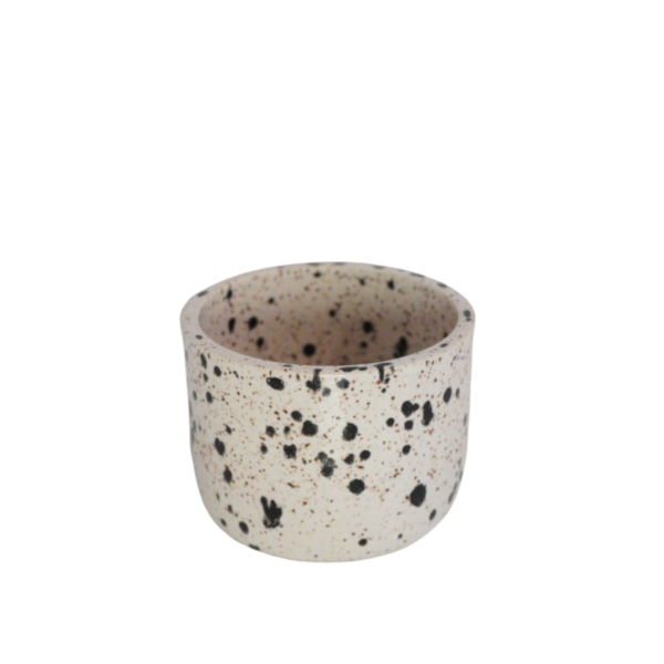 mask bowl white with black dots