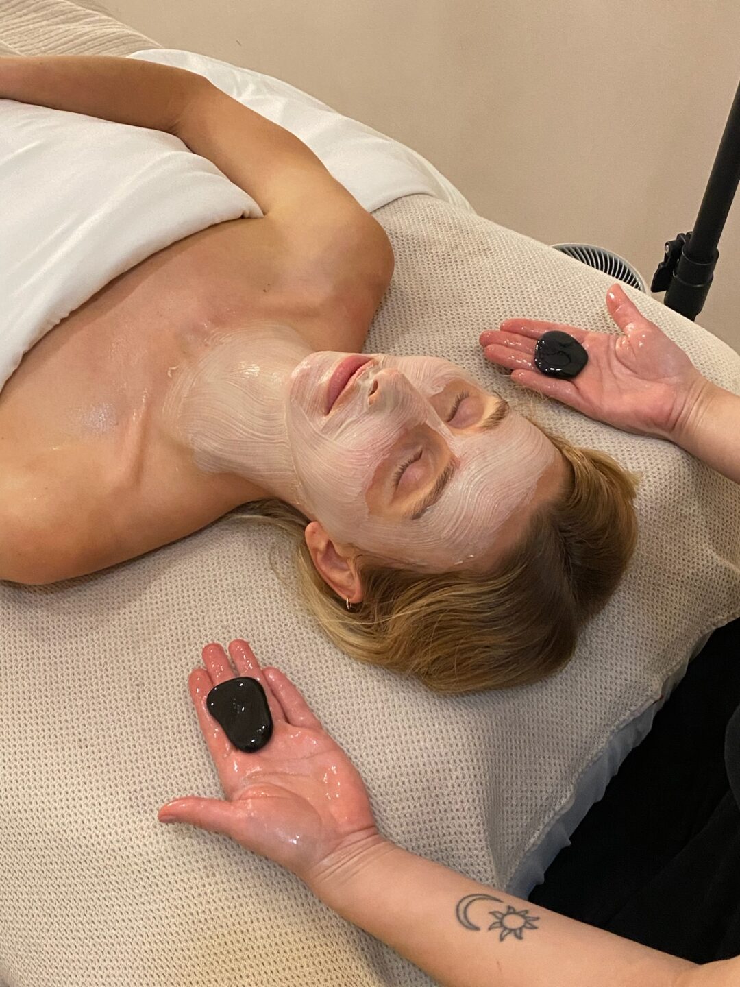 february facial with hot stones